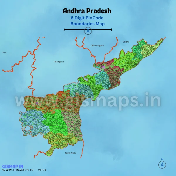 Andhra Pradesh 6 Digit Pincode Boundaries Map